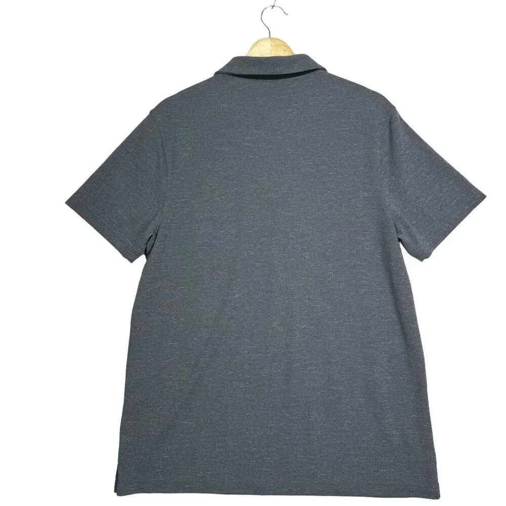 Champion Polo Snap Button Collar Gray Sport Athletic Shirt Mens Size Large - Picture 2 of 12